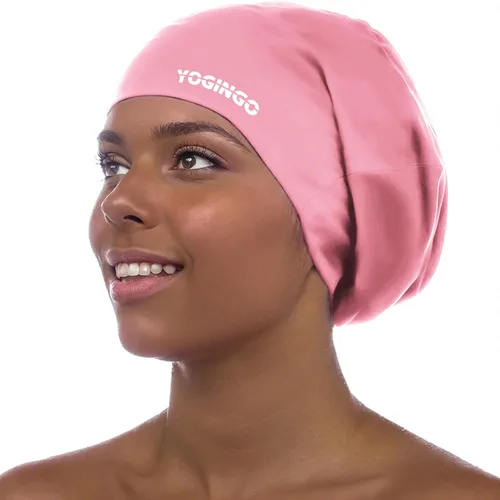 Vista 8 de Gorro de natación extra grande para mujeres y hombres, adultos, jóvenes, gorro de natación de silicona impermeable para cabello muy largo, cabello