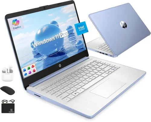 Vista 13 de HP Ultrabook 14 Laptop de Computadora de Negocios para Estudio y Hogar 2025, MS Office de por Vida + Windows 11 Pro, CPU Intel Quad-Core, 16 GB RAM