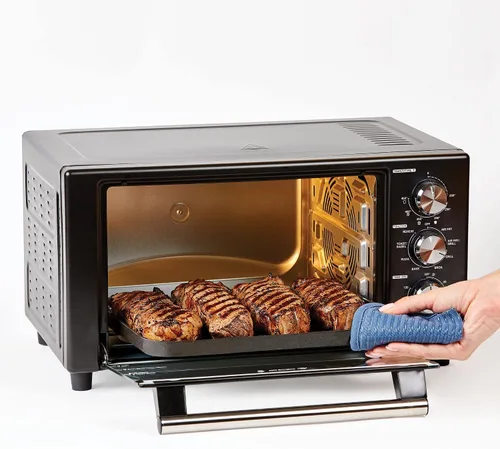 Vista 7 de PowerXL Air Fryer Grill Plus 8 en 1 asado, horneado, parrilla eléctrica para interiores (paquete de accesorios de 5 piezas), color negro