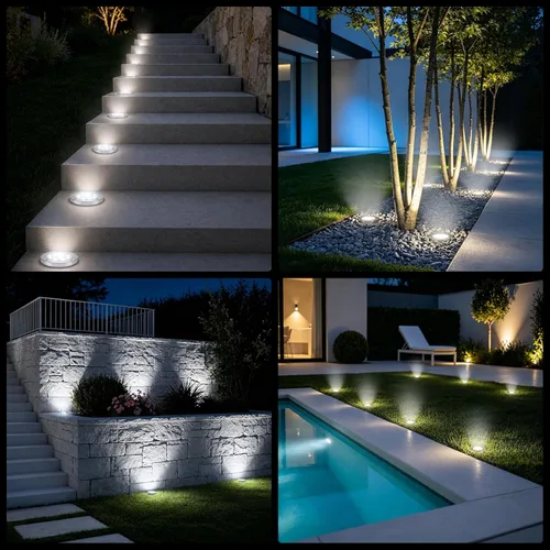 Vista 7 de OULONGER 4.6inch Solar Lights Outdoor Waterproof,10Pack Solar Lights for Outside,Solar Garden Lights Landscape Lighting for Patio Pathway Lawn Yard