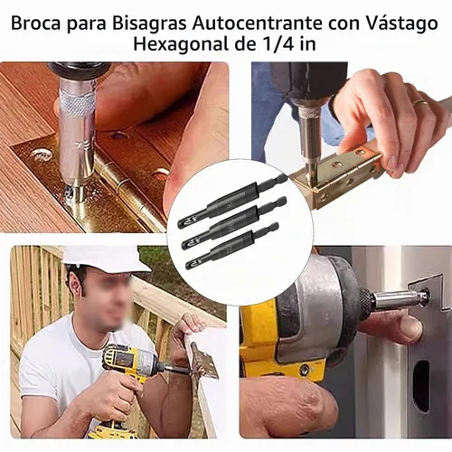 Vista 6 de Broca autocentrante con vástago hexagonal de 1/4 pulgadas, 3/32 pulgadas, 7