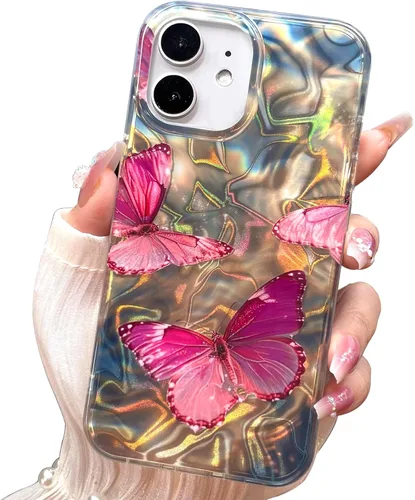 Vista 124 de I-MGAE-IN-AR Funda compacta para iPhone 11, diseño de mariposa, marco de protección de lente de cámara con diamante 3D, bonitas fundas protectoras