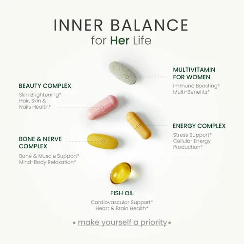 Vista 2 de Multivitamínico para mujeres, multivitamínico todo en uno para mujer, paquetes de vitaminas para cabello, piel y uñas, producción de energía, salud