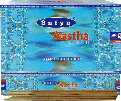 Vista 2 de Aastha - Varillas de incienso y soporte para varillas de incienso, paquete Insence Insense Satya