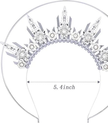 Vista 9 de Diadema de corona dorada con halo Diadema con pinchos, corona de halo Surburst