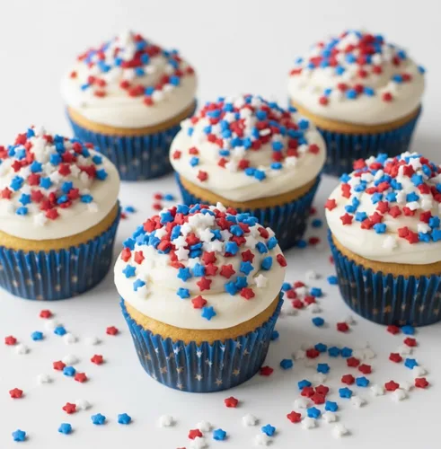 Vista 6 de Gránulos Azúcar de color Gránulos patrióticos Espolvorear rojo, blanco y azul Azúcar de cóctel Espolvorear para cupcakes Gránulos