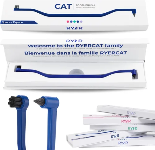 Vista 8 de RYERCAT Cepillo de dientes para gatos de doble cara, micro cabeza para Amatista Púrpura
