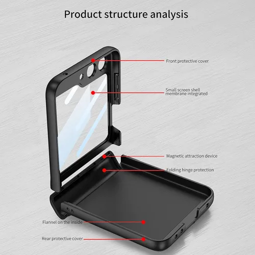 Vista 7 de STORMTAL Funda protectora delgada para Samsung Galaxy Z Flip 5, protección de bisagra, protector de pantalla integrado, carga inalámbrica, a prueba