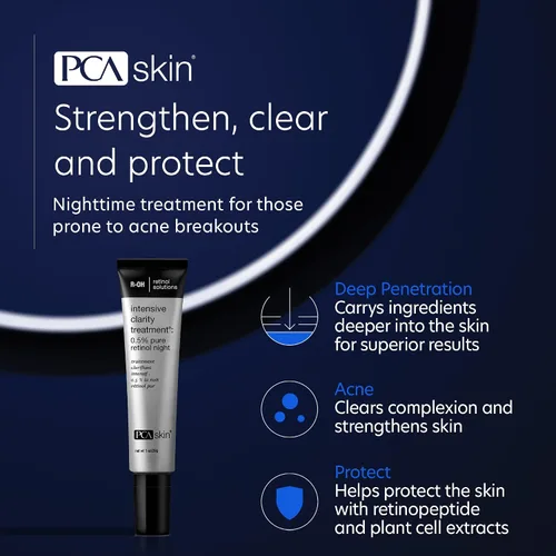 Vista 2 de PCA SKIN Tratamiento de claridad intensiva: 0.5% de retinol de vitamina A pura y suero facial de ácido salicílico al 2% para piel propensa al acné