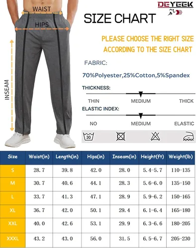 Vista 6 de Deyeek Pantalones rasgados para hombre con cremallera completa, pantalones deportivos para hombre, pantalones deportivos de algodón para poscirugía