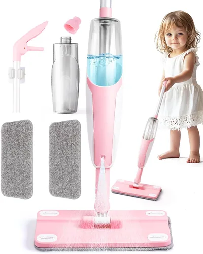 Vista 14 de Juego de juguetes de limpieza para niños, mini trapeador de aerosol rosa, juguetes Montessori, herramienta de limpieza para niños pequeños