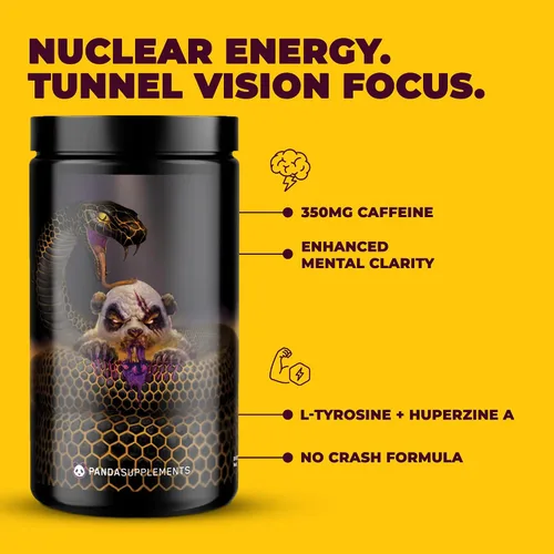 Vista 2 de Underground Bio Labs: Panda Supps Pandamic, Extreme Pre Entrenamiento para un máximo rendimiento, bomba y concentración (40 cucharadas)