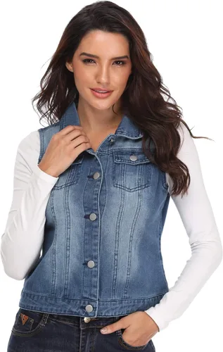 Vista 2 de MISS MOLY Chaleco clásico desgastado de algodón para mujer