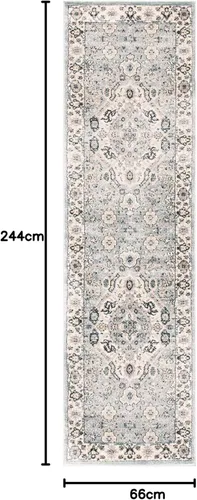 Vista 132 de SAFAVIEH - Colección Isabella, alfombra decorativa - 2'2" x 5', azul y crema, diseño oriental, no desprende pelusa y fácil cuidado, ideal para áreas