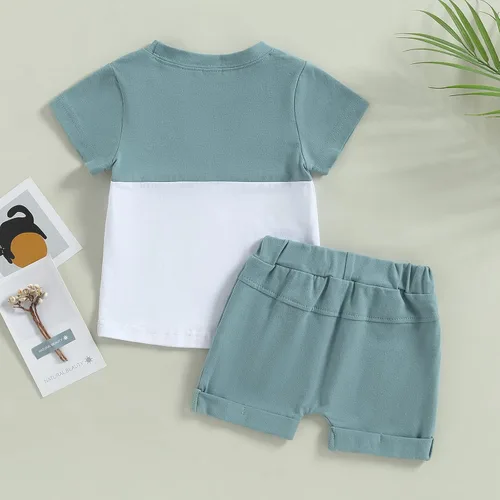 Vista 7 de Engofs Conjunto de 2 piezas de camiseta de manga corta y pantalones cortos para bebé niño