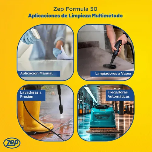 Vista 7 de Zep Formula 50 Limpiador y desengrasante - 5 galones (1 unidad) 85935 - Multiusos, resistente, uso en pisos, paredes, superficies de metal sin