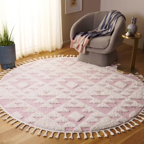 Vista 56 de SAFAVIEH Alfombra marroquí con borlas, 2 x 3 pies, marfil y marrón, no desprende pelusa y fácil de limpiar, textura alta y baja, ideal