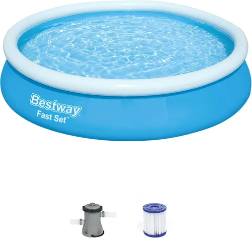 Vista 10 de Bestway Fast Set - Piscina inflable redonda sobre el suelo de 6 x 20