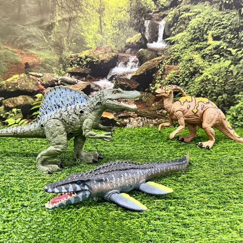 Vista 11 de EKU Juguetes de Dinosaurio Pterodáctilo con Aleteo de Alas Juguete Eudimorphodon, Cabeza se Mueve Ataca Brachiosaurus Styracosaurus Figuras