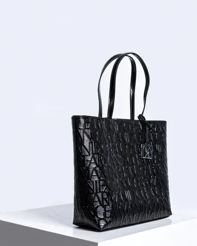 Vista 3 de Armani Exchange Bolso de mano con cremallera con logotipo en relieve