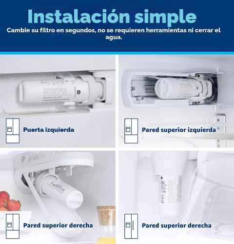 Vista 4 de GE XWFE - Filtro de agua para refrigerador, filtro de repuesto original, certificado para reducir el plomo, azufre y más de 50 impurezas, reemplaza