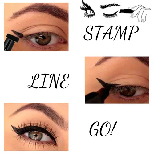 Vista 6 de docolor Sello delineador de ojos líquido de doble cara con alas, impermeable, a prueba de manchas, de larga duración, delineador de ojos original
