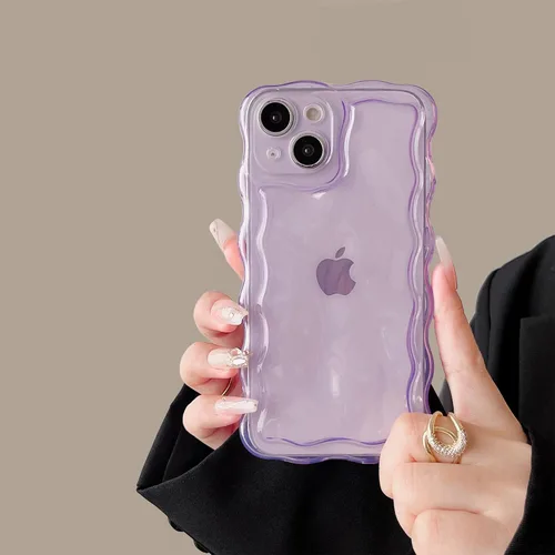 Vista 10 de FABSPARK Funda para iPhone 11, Patrón de Burbujas de Meteorito 3D Electrochapado Galvanizado con Brillos Marco Ondulado Rizado Funda Brillante, TPU