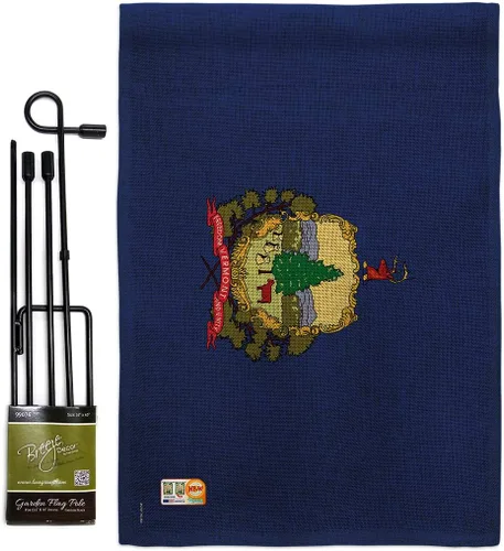 Vista 14 de Vermont Burlap Garden Flag Americana States USA American Territories Republic Country Particular Area Small Decorative Gift Yard House Banner