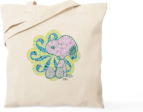 Vista 24 de CafePress Snoopy Un verdadero manjar Bolso de compras reutilizable de lona natural color beige