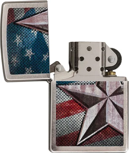 Vista 4 de Zippo encendedores con la bandera de EE. UU.