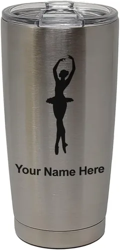 Vista 31 de LaserGram Vaso aislado al vacío de 20 onzas, bailarina de ballet, grabado personalizado incluido (negro)