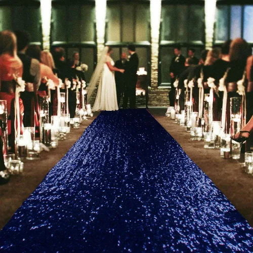 Vista 11 de ShinyBeauty Pasillo de Lentejuelas Negras Brillantes de 2 pies x 15 pies Alfombra Brillante para Bodas, Graduaciones, Fiestas, Alfombra Negra