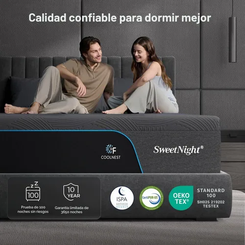 Vista 11 de Sweetnight CoolNest Ultra Queen Colchón de espuma viscoelástica de 12