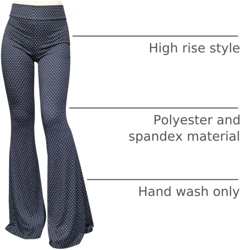 Vista 28 de ShopMyTrend - Pantalones de yoga largos con piernas anchas y acampanadas estilo palazzo, con cintura alta, para mujer