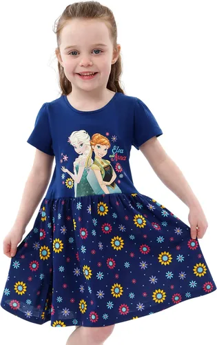 Vista 3 de Disney Frozen Dress Girls Vestido de Anna y Elsa para niñas Vestidos de manga larga de Frozen para niñas