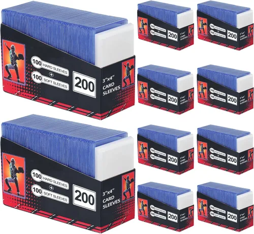 Vista 9 de 200 fundas para tarjetas de plástico duro, protectores de tarjetas de 3 x 4