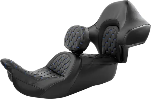 Vista 10 de Cojín de asiento de motocicleta de una sola pieza para respaldo de pasajero para Harley Touring Road King Street Glide Road Glide Electra Glide 14-23