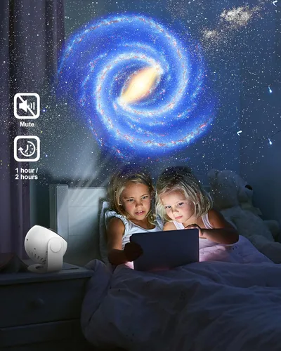 Vista 4 de Proyector de planetario para dormitorio, proyector de estrellas 13 en 1, luz de galaxia, luz nocturna de techo, iluminación de estado de ánimo