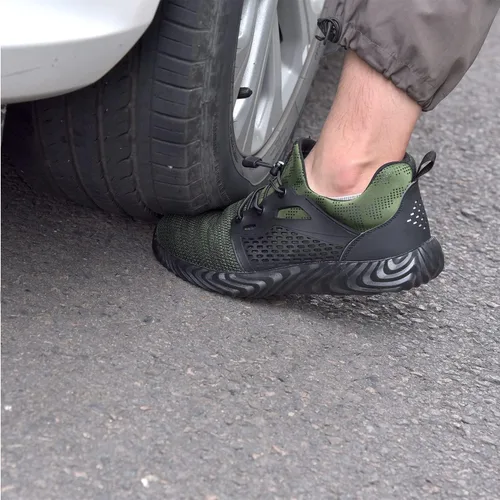Vista 47 de SUADEX Zapatos deportivos con punta de acero para hombres y mujeres, indestructibles, ligeros, cómodos, antideslizantes, puntera compuesta