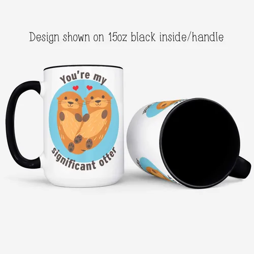 Vista 3 de You're My Significant Otter - Taza de café de cerámica, 11 o 15 onzas