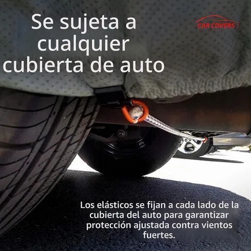 Vista 4 de Cubierta para el auto con sujetadores de protección contra el viento - Evite que la cubierta de su auto se vuele con vientos fuertes - ¡Compatible
