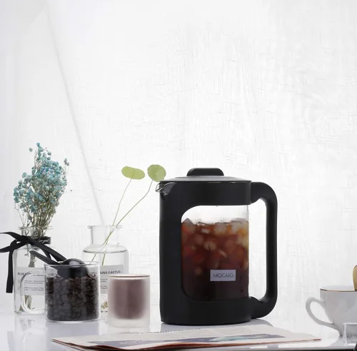 Vista 5 de SIXAQAUE - Cafetera helada de acero inoxidable, colador grande de 52 onzas, enfriador de té de jugo