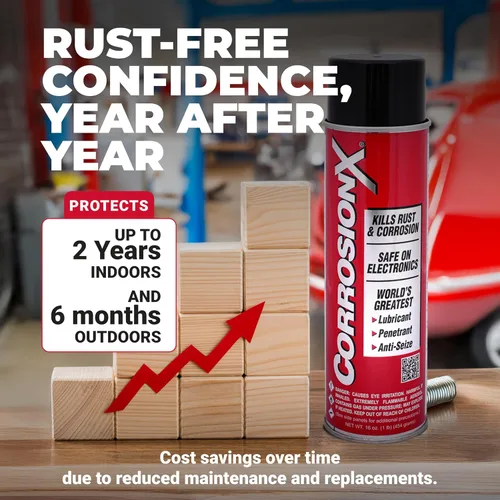 Vista 7 de CorrosionX Inhibidor de óxido, prevención de corrosión dieléctrica de fuerza industrial, lubricante y penetrante para uso marino, automotor