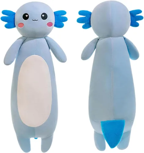 Vista 3 de Somao Almohada de Felpa Larga de Axolotl, Lindo Cuerpo de Animal de Peluche de Axolotl, Suave Peluche de Muñeca de Axolotl para Niñas y Niños