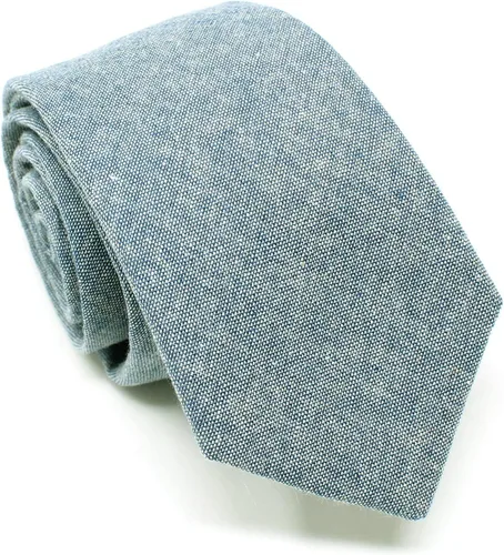 Vista 107 de Corbata delgada de algodón cambray para hombre, estilo desgastado texturizado - 2 1/2 pulgadas de ancho