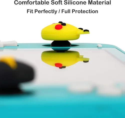 Vista 5 de Lindas tapas de agarre de pulgar para Nintendo SwitchLiteOLED, cubierta de botón de joystick analógico de silicona para palanca de mando analógica