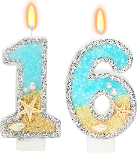 Vista 50 de Vela número 1 de estrella de mar de playa para decoración de pastel Plata
