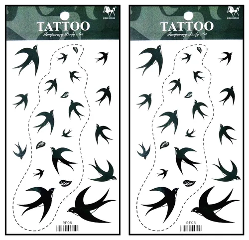 Vista 13 de Tatuajes 2 hojas de tatuaje temporal 3D paraguas de sol nubes de lluvia para mujeres hombres espalda baja hombro cuello brazo tatuaje etiqueta