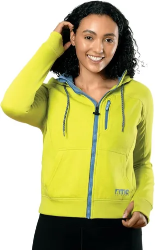 Vista 3 de RTIC Sudadera impermeable con cremallera para mujer, de manga larga, con cremallera, resistente al agua, ropa para exteriores