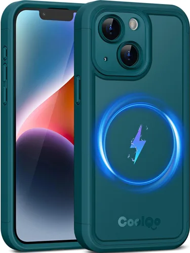 Vista 11 de COOLQO Funda magnética para iPhone 12, doble capa mate resistente a los arañazos, color negro